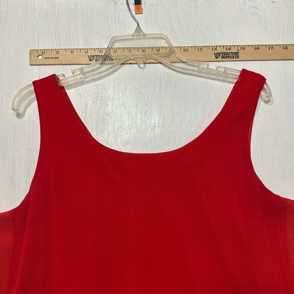 Vtg 80s Cattiva Saks Fifth Avenue Red Tiered Ruffle Dress Jacket Set Sz 12 USA - Picture 2 of 12